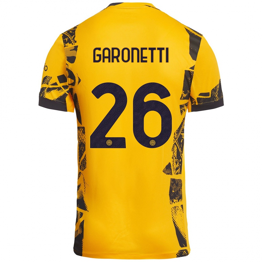 Kinder Gabriele Garonetti #26 Gold Schwarz Ausweichtrikot Trikot 2024/25 T-Shirt Österreich