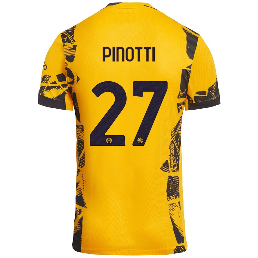 Kinder Manuel Pinotti #27 Gold Schwarz Ausweichtrikot Trikot 2024/25 T-Shirt Österreich