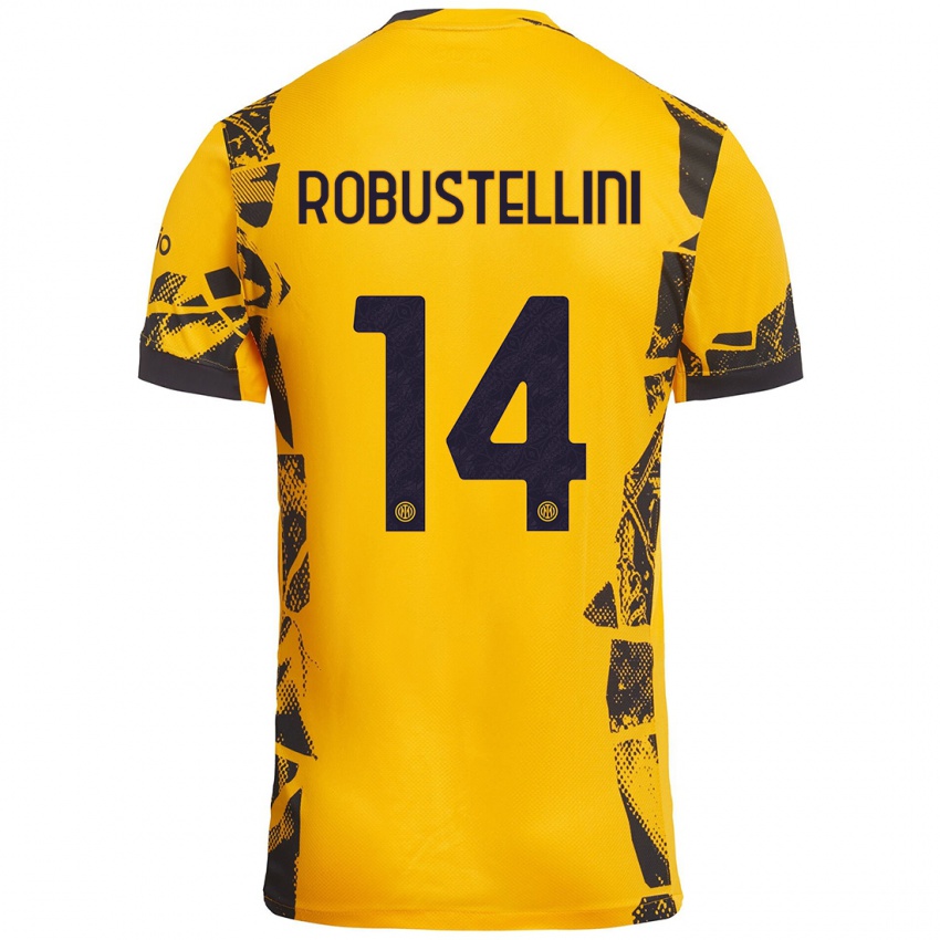 Kinder Chiara Robustellini #14 Gold Schwarz Ausweichtrikot Trikot 2024/25 T-Shirt Österreich