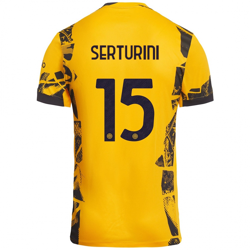 Kinder Annamaria Serturini #15 Gold Schwarz Ausweichtrikot Trikot 2024/25 T-Shirt Österreich