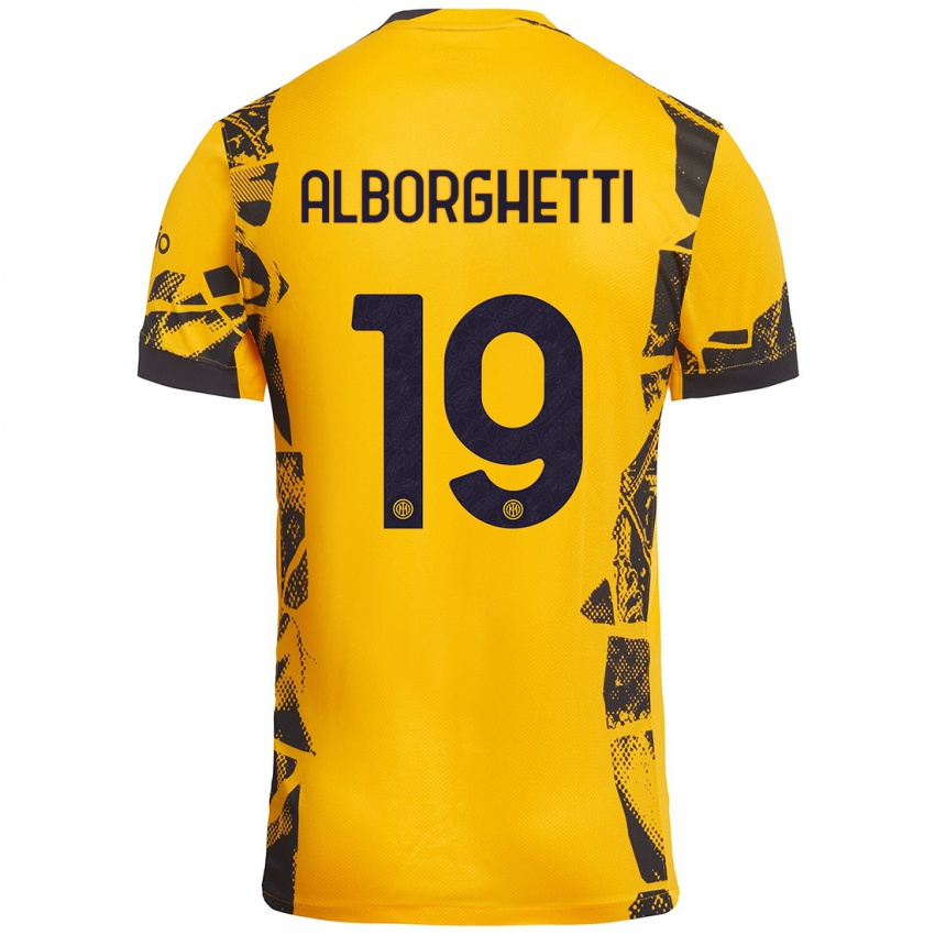 Kinder Lisa Alborghetti #19 Gold Schwarz Ausweichtrikot Trikot 2024/25 T-Shirt Österreich