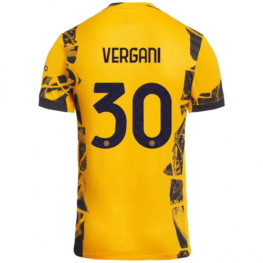 Kinder Bianca Vergani #30 Gold Schwarz Ausweichtrikot Trikot 2024/25 T-Shirt Österreich