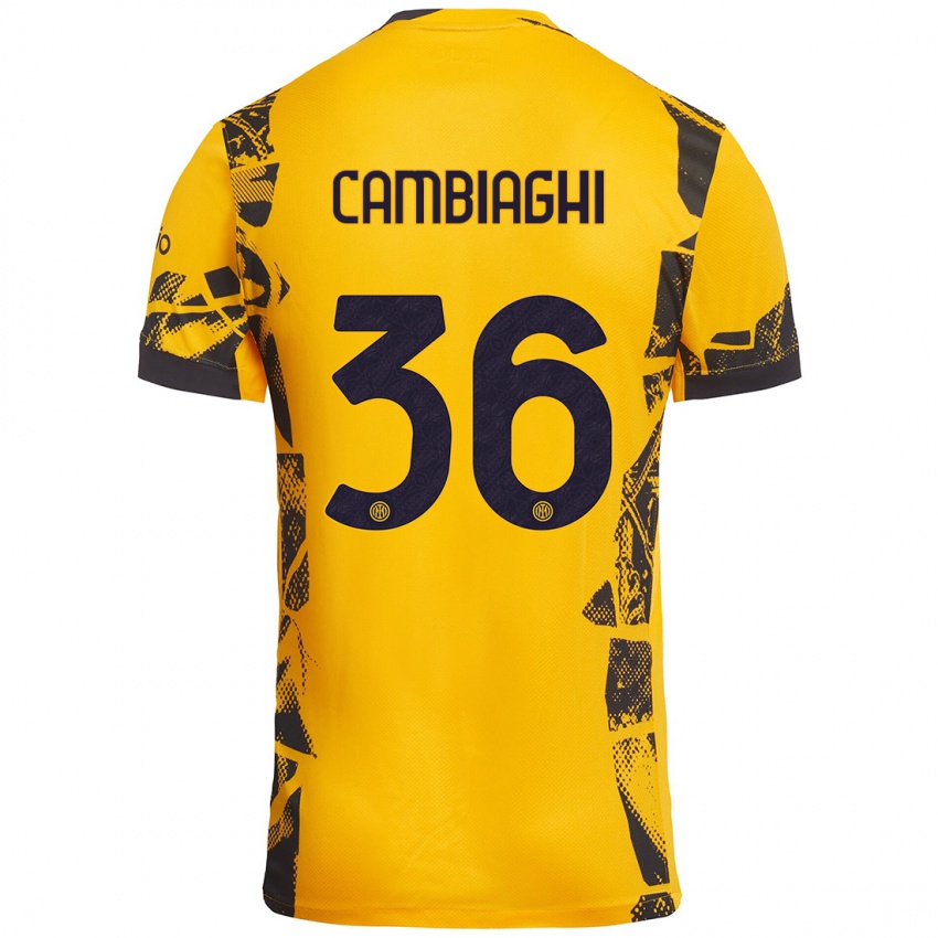 Kinder Michela Cambiaghi #36 Gold Schwarz Ausweichtrikot Trikot 2024/25 T-Shirt Österreich