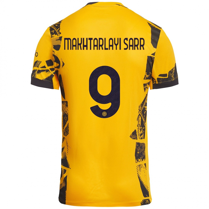 Kinder Amadou Makhtarlayi Sarr #9 Gold Schwarz Ausweichtrikot Trikot 2024/25 T-Shirt Österreich