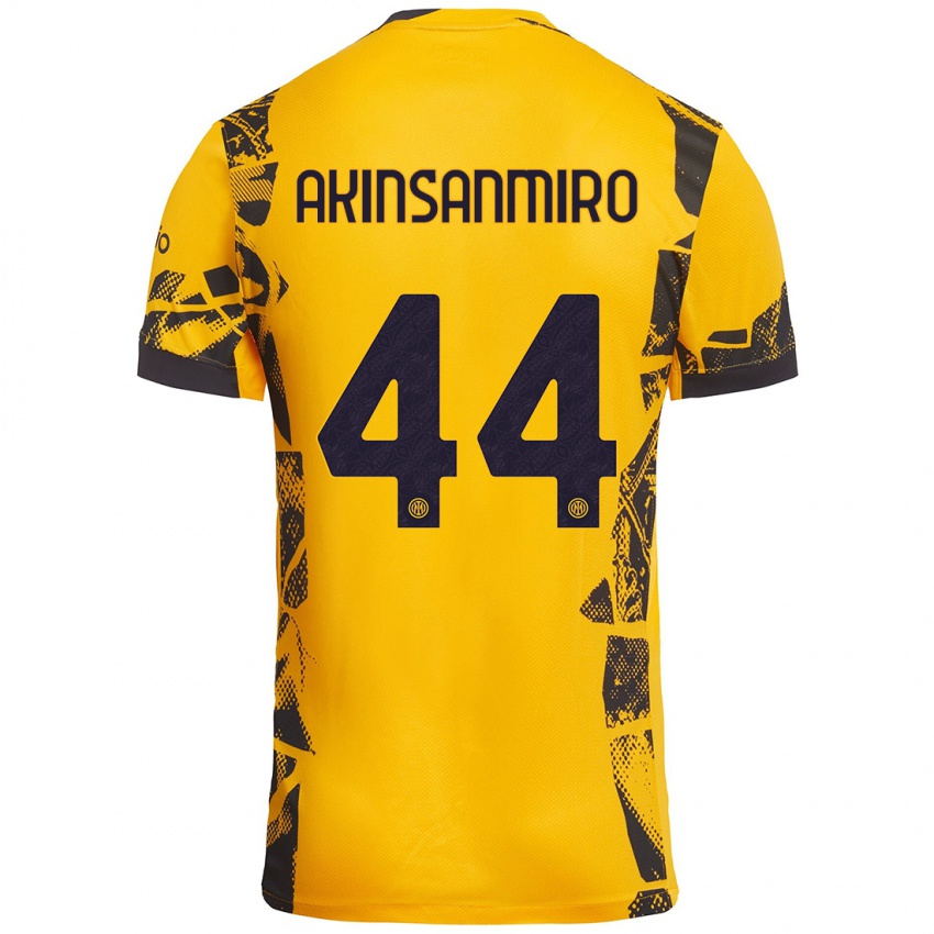 Kinder Ebenezer Akinsanmiro #44 Gold Schwarz Ausweichtrikot Trikot 2024/25 T-Shirt Österreich