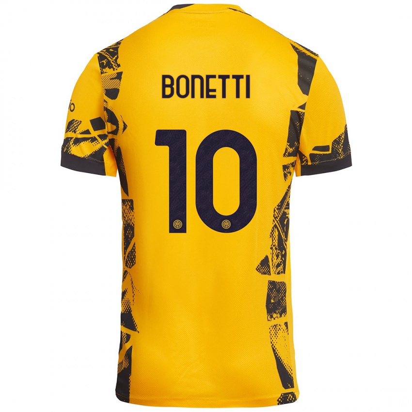 Kinder Tatiana Bonetti #10 Gold Schwarz Ausweichtrikot Trikot 2024/25 T-Shirt Österreich