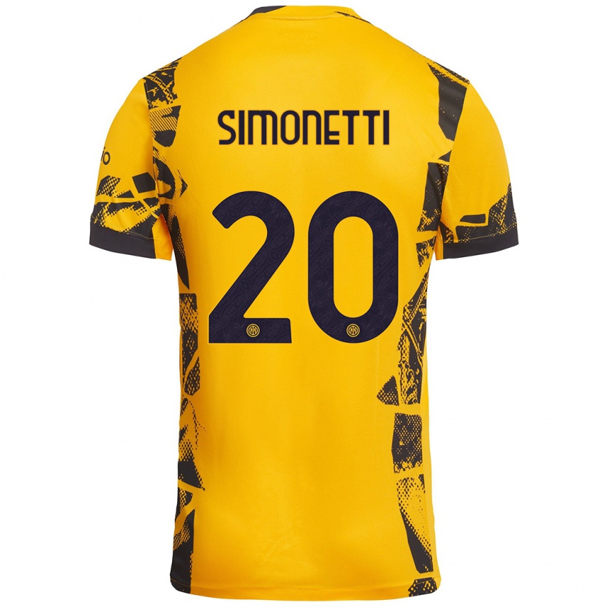 Kinder Flaminia Simonetti #20 Gold Schwarz Ausweichtrikot Trikot 2024/25 T-Shirt Österreich