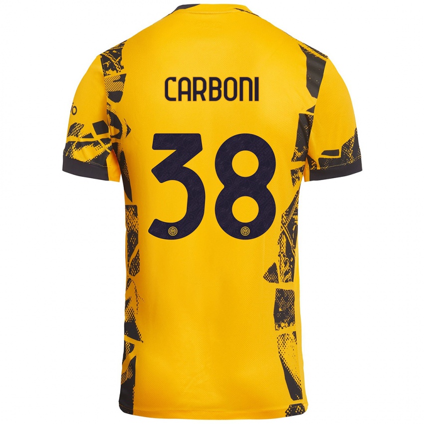 Kinder Valentin Carboni #38 Gold Schwarz Ausweichtrikot Trikot 2024/25 T-Shirt Österreich