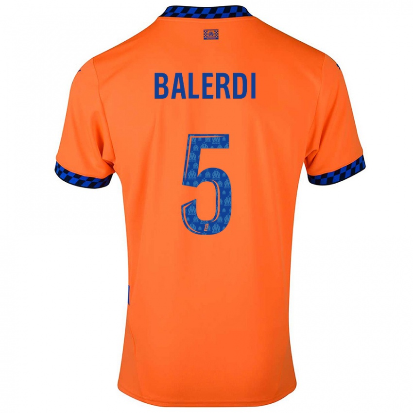 Kinder Leonardo Balerdi #5 Orange Dunkelblau Ausweichtrikot Trikot 2024/25 T-Shirt Österreich