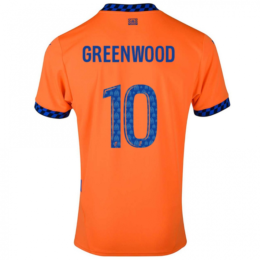 Kinder Mason Greenwood #10 Orange Dunkelblau Ausweichtrikot Trikot 2024/25 T-Shirt Österreich