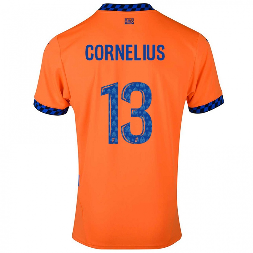 Kinder Derek Cornelius #13 Orange Dunkelblau Ausweichtrikot Trikot 2024/25 T-Shirt Österreich