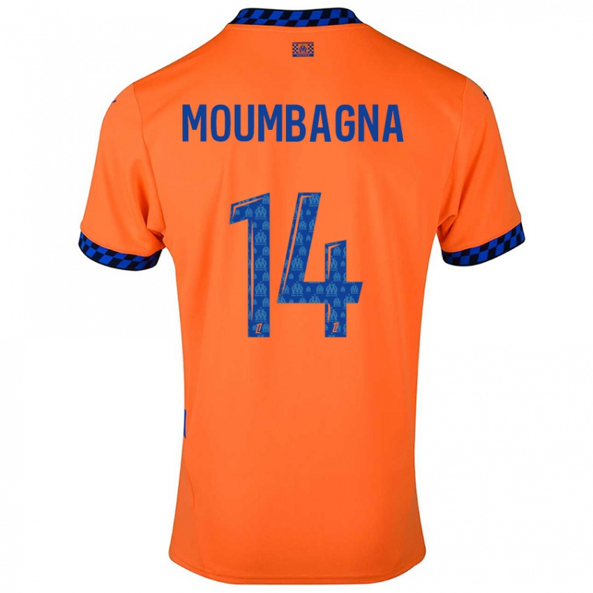 Kinder Faris Moumbagna #14 Orange Dunkelblau Ausweichtrikot Trikot 2024/25 T-Shirt Österreich