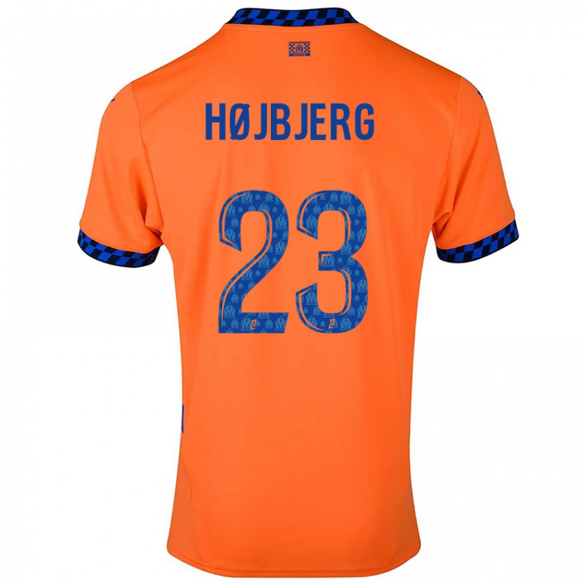 Kinder Pierre Emile Hojbjerg #23 Orange Dunkelblau Ausweichtrikot Trikot 2024/25 T-Shirt Österreich