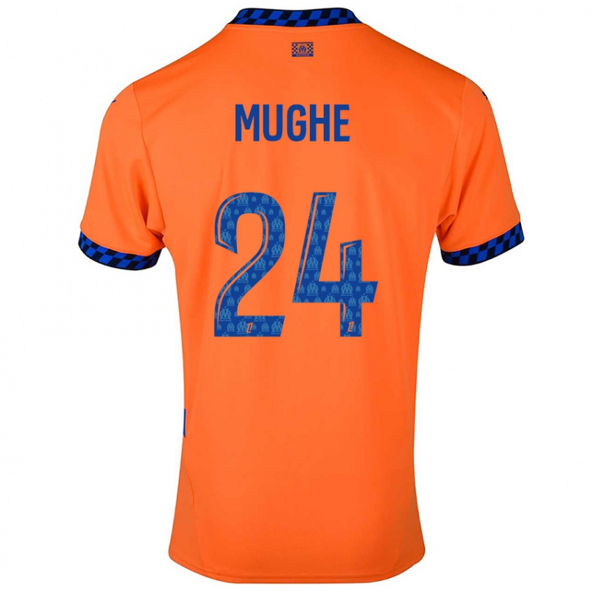 Kinder François Mughe #24 Orange Dunkelblau Ausweichtrikot Trikot 2024/25 T-Shirt Österreich