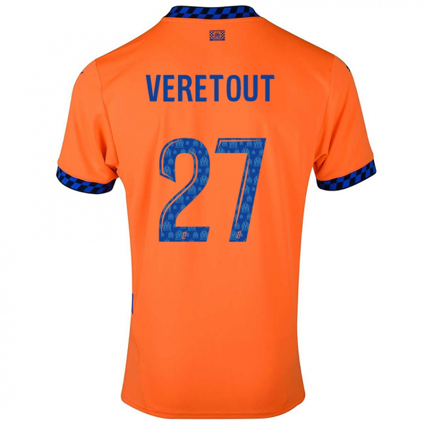 Kinder Jordan Veretout #27 Orange Dunkelblau Ausweichtrikot Trikot 2024/25 T-Shirt Österreich