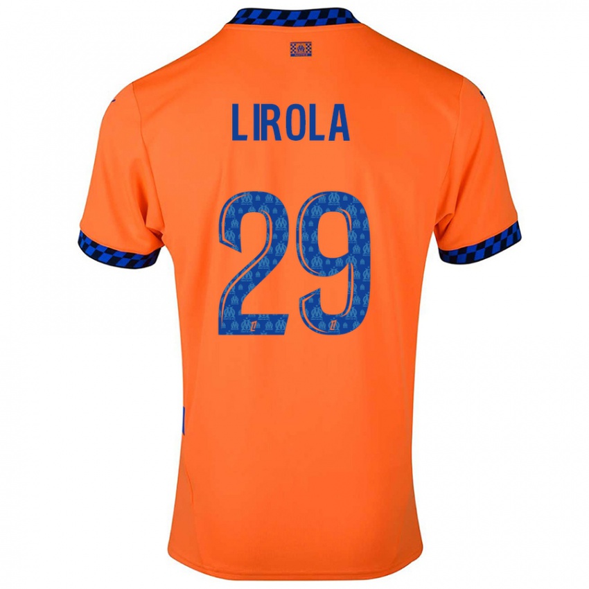 Kinder Pol Lirola #29 Orange Dunkelblau Ausweichtrikot Trikot 2024/25 T-Shirt Österreich