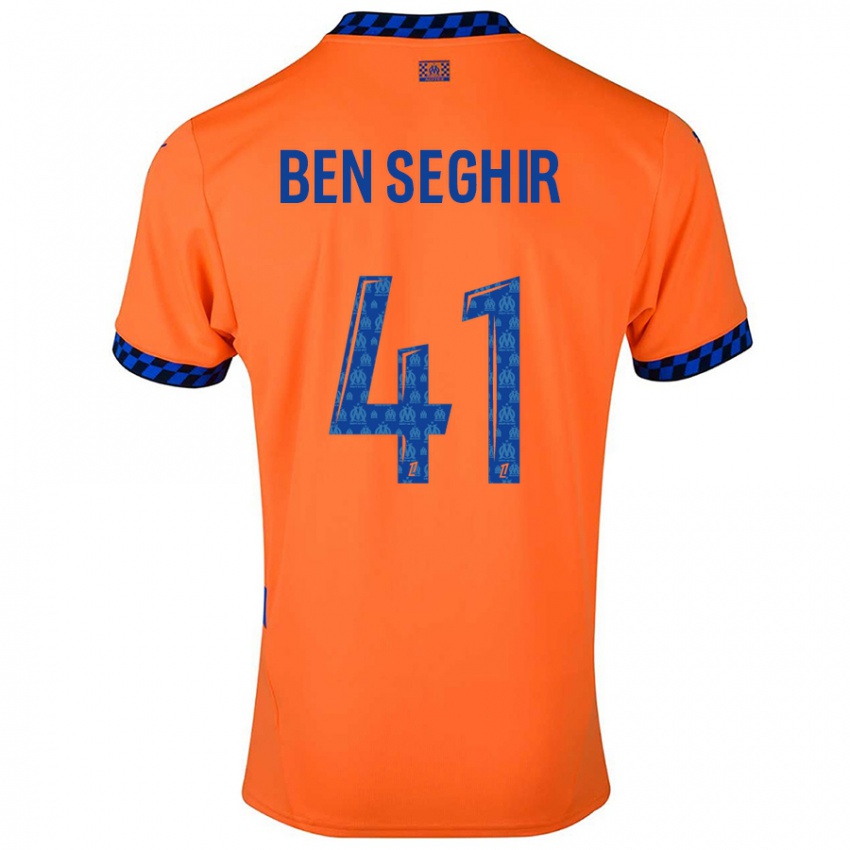 Kinder Salim Ben Seghir #41 Orange Dunkelblau Ausweichtrikot Trikot 2024/25 T-Shirt Österreich