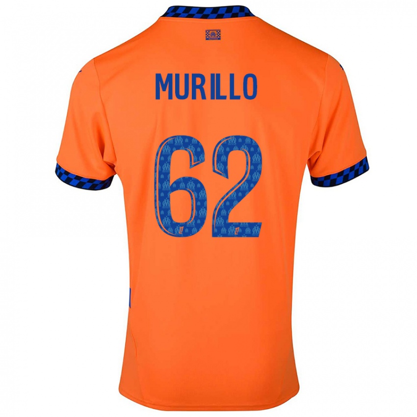 Kinder Amir Murillo #62 Orange Dunkelblau Ausweichtrikot Trikot 2024/25 T-Shirt Österreich