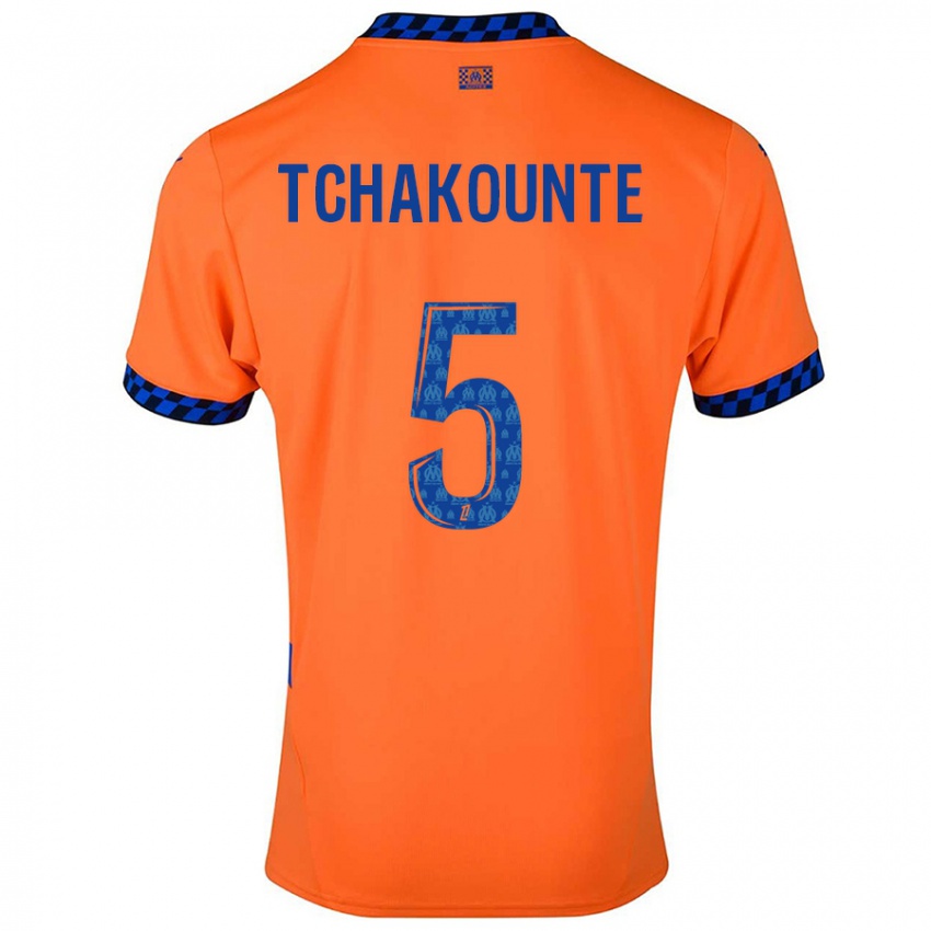 Kinder Annaëlle Tchakounté #5 Orange Dunkelblau Ausweichtrikot Trikot 2024/25 T-Shirt Österreich