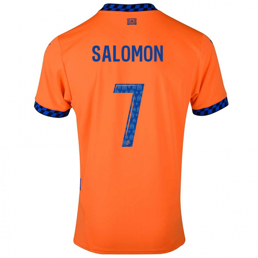 Kinder Maëva Salomon #7 Orange Dunkelblau Ausweichtrikot Trikot 2024/25 T-Shirt Österreich