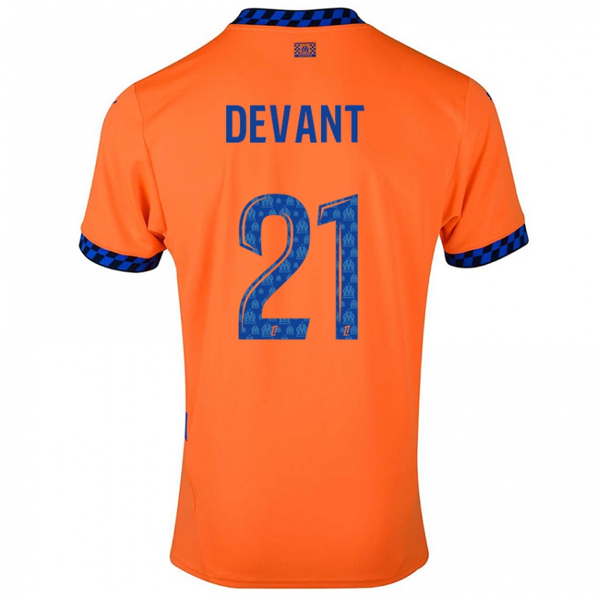 Kinder Caroline Devant #21 Orange Dunkelblau Ausweichtrikot Trikot 2024/25 T-Shirt Österreich