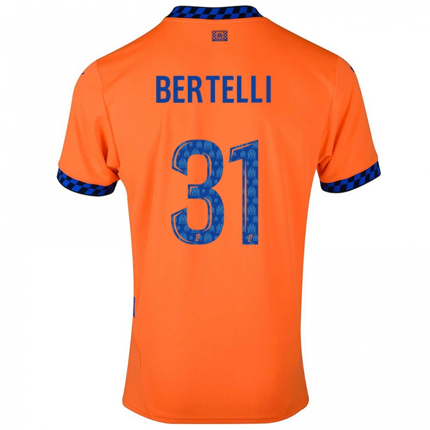 Kinder Ugo Bertelli #31 Orange Dunkelblau Ausweichtrikot Trikot 2024/25 T-Shirt Österreich