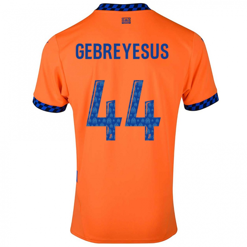 Kinder Esey Gebreyesus #44 Orange Dunkelblau Ausweichtrikot Trikot 2024/25 T-Shirt Österreich