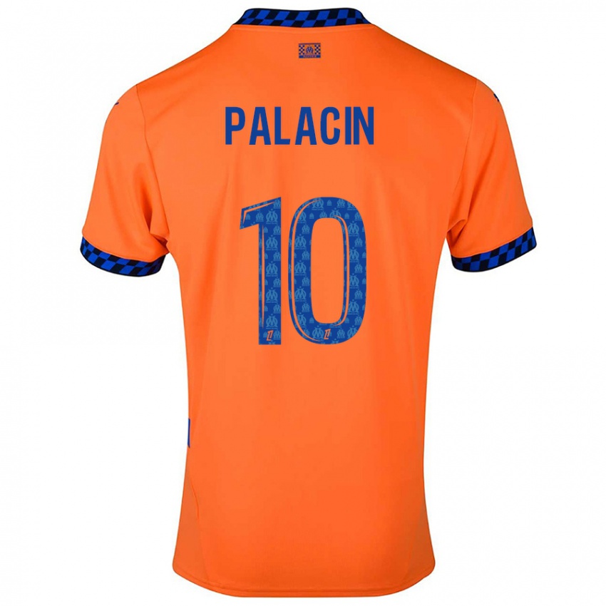 Kinder Sara Palacin #10 Orange Dunkelblau Ausweichtrikot Trikot 2024/25 T-Shirt Österreich