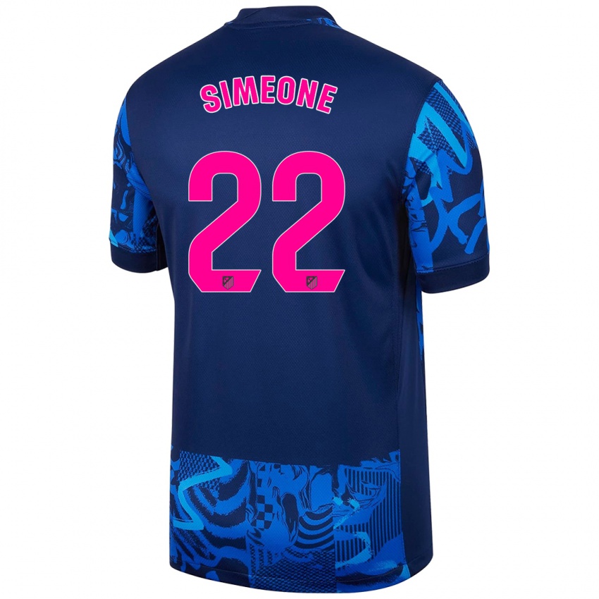 Kinder Giuliano Simeone #22 Königsblau Ausweichtrikot Trikot 2024/25 T-Shirt Österreich