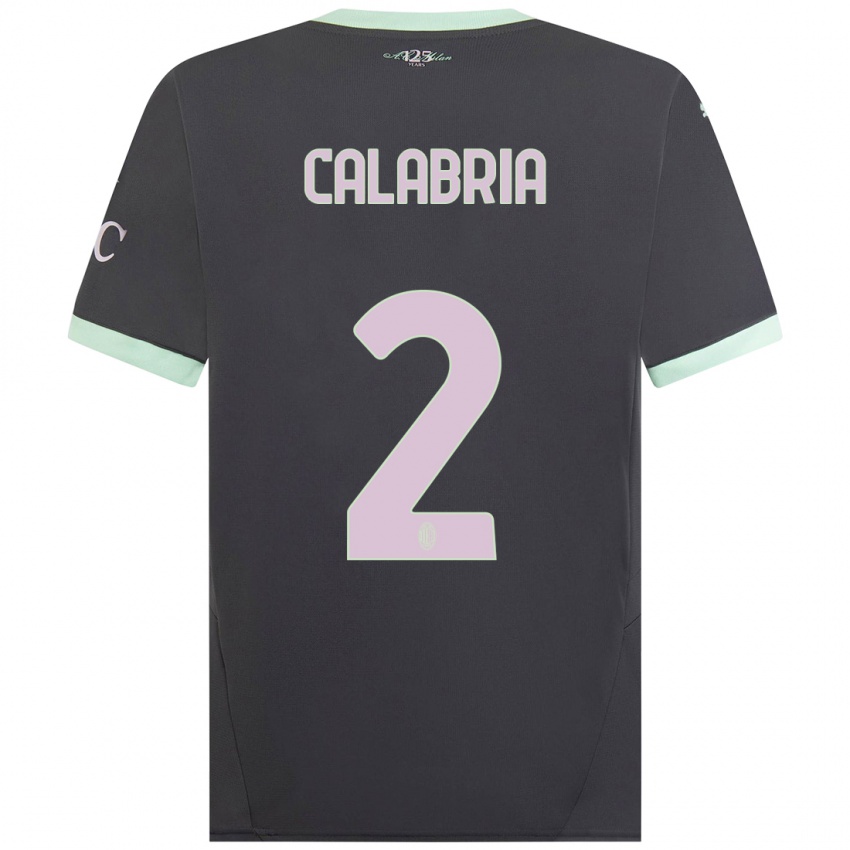 Kinder Davide Calabria #2 Grau Ausweichtrikot Trikot 2024/25 T-Shirt Österreich