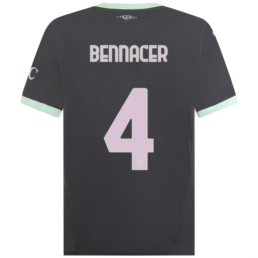 Kinder Ismael Bennacer #4 Grau Ausweichtrikot Trikot 2024/25 T-Shirt Österreich