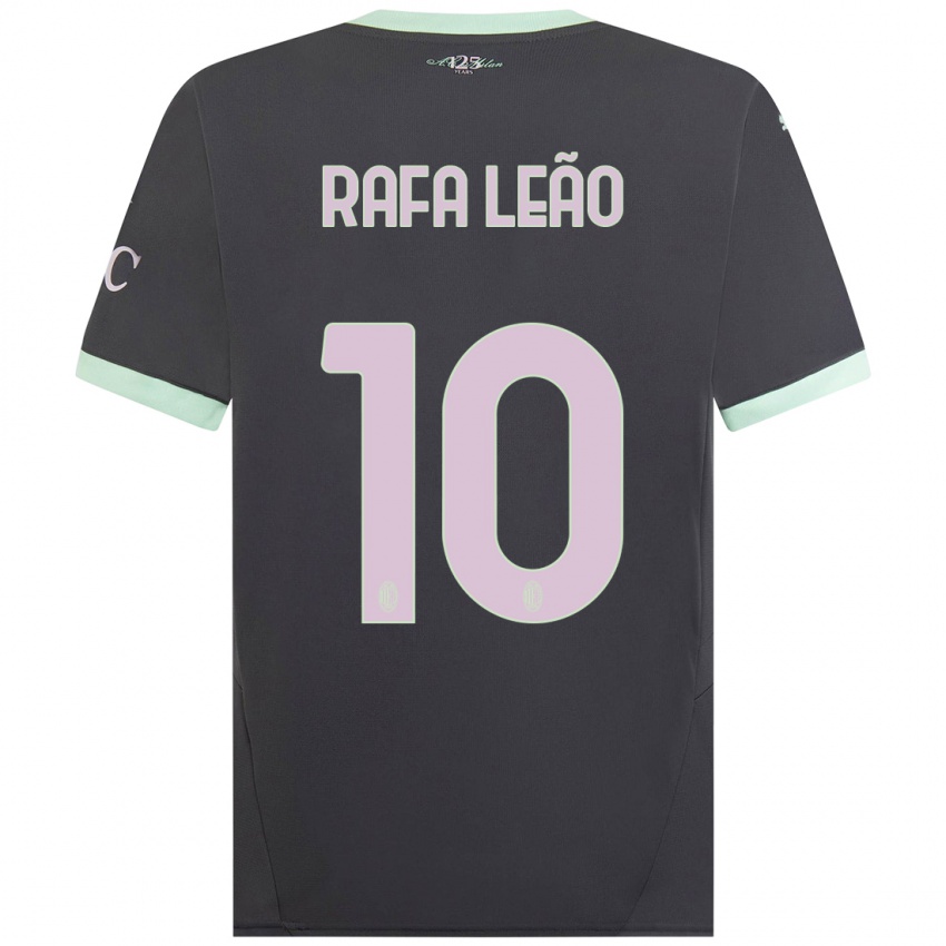 Kinder Rafael Leao #10 Grau Ausweichtrikot Trikot 2024/25 T-Shirt Österreich