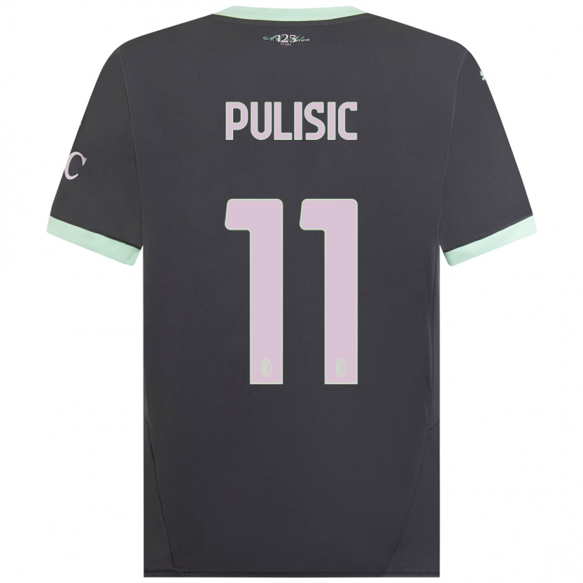 Kinder Christian Pulisic #11 Grau Ausweichtrikot Trikot 2024/25 T-Shirt Österreich