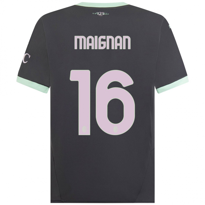 Kinder Mike Maignan #16 Grau Ausweichtrikot Trikot 2024/25 T-Shirt Österreich