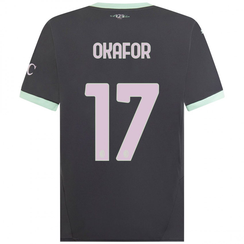 Kinder Noah Okafor #17 Grau Ausweichtrikot Trikot 2024/25 T-Shirt Österreich