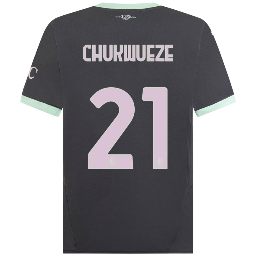 Kinder Samuel Chukwueze #21 Grau Ausweichtrikot Trikot 2024/25 T-Shirt Österreich