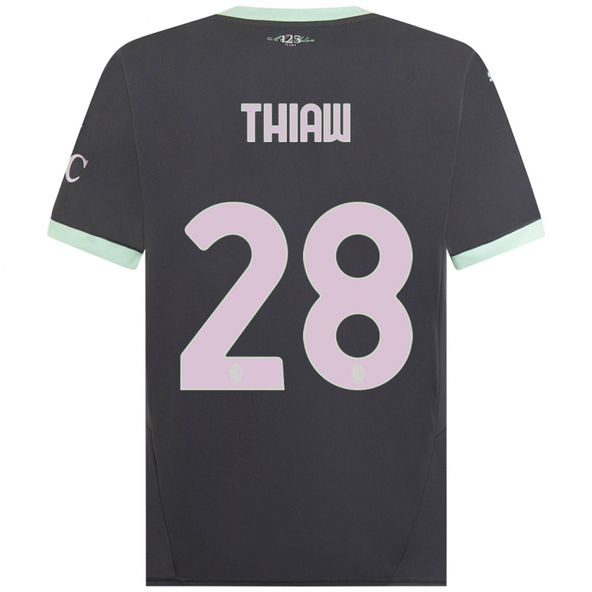 Kinder Malick Thiaw #28 Grau Ausweichtrikot Trikot 2024/25 T-Shirt Österreich