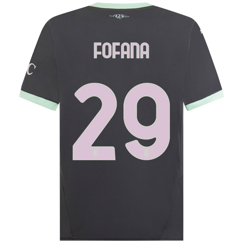 Kinder Youssouf Fofana #29 Grau Ausweichtrikot Trikot 2024/25 T-Shirt Österreich