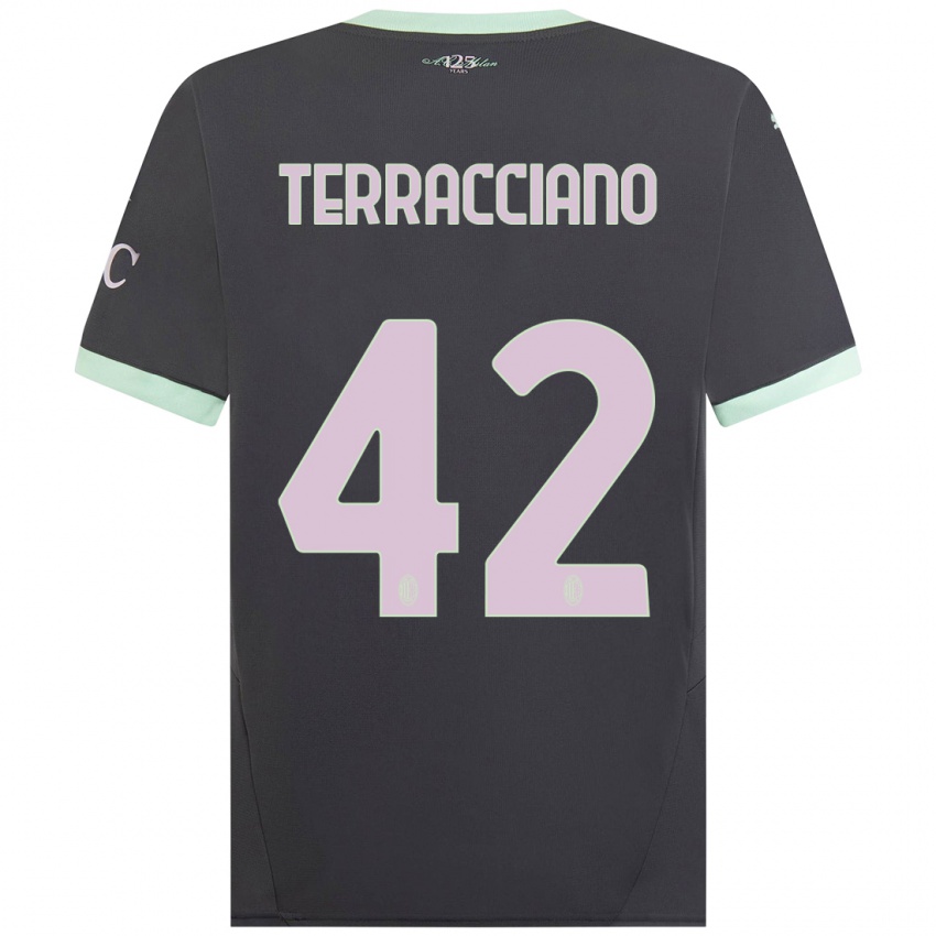 Kinder Filippo Terracciano #42 Grau Ausweichtrikot Trikot 2024/25 T-Shirt Österreich