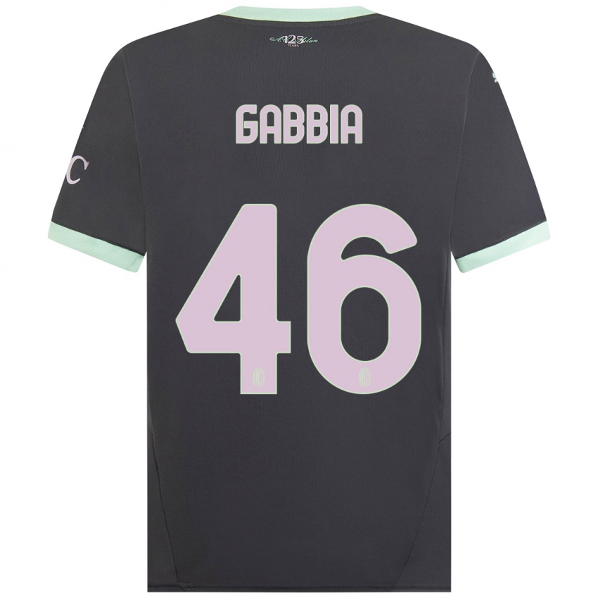 Kinder Matteo Gabbia #46 Grau Ausweichtrikot Trikot 2024/25 T-Shirt Österreich