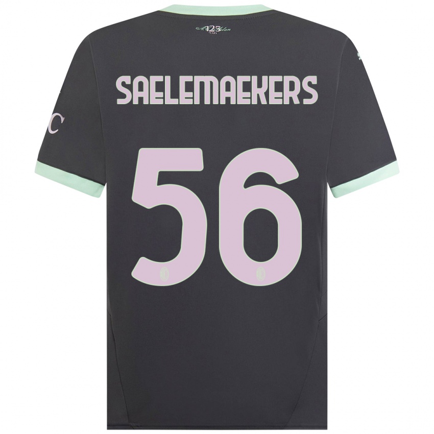 Kinder Alexis Saelemaekers #56 Grau Ausweichtrikot Trikot 2024/25 T-Shirt Österreich