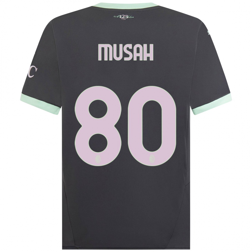 Kinder Yunus Musah #80 Grau Ausweichtrikot Trikot 2024/25 T-Shirt Österreich