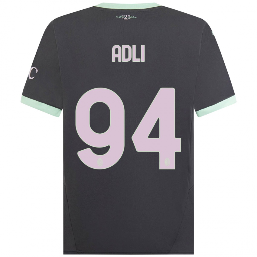 Kinder Yacine Adli #94 Grau Ausweichtrikot Trikot 2024/25 T-Shirt Österreich