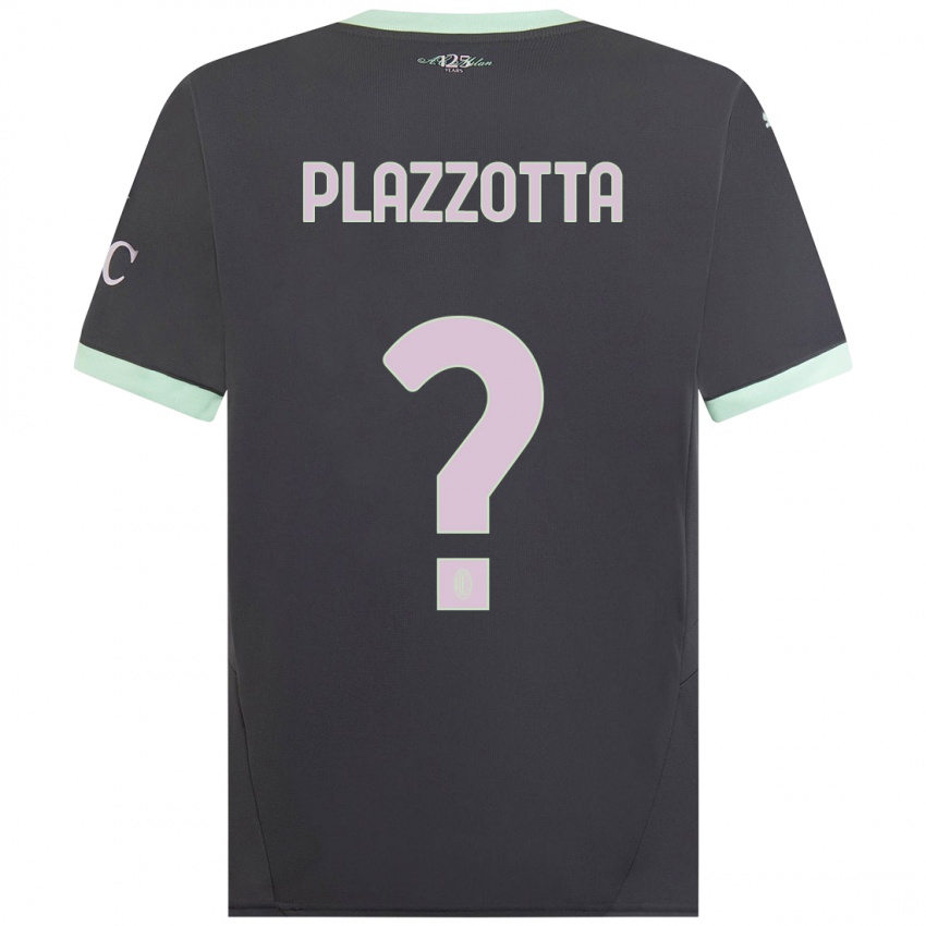 Kinder Filippo Plazzotta #0 Grau Ausweichtrikot Trikot 2024/25 T-Shirt Österreich