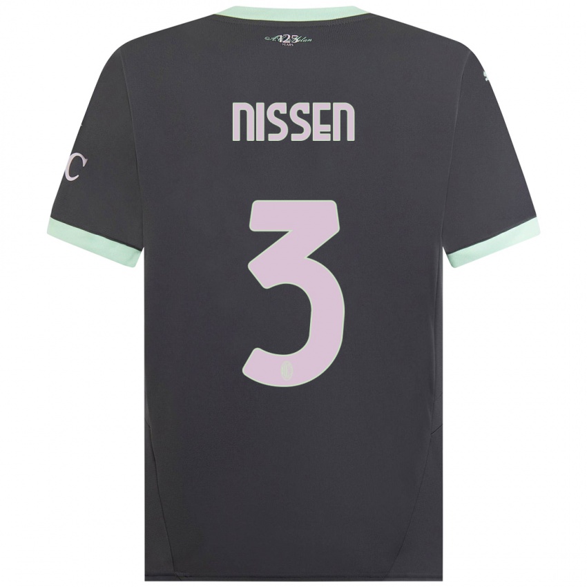 Kinder Fredrik Nissen #3 Grau Ausweichtrikot Trikot 2024/25 T-Shirt Österreich