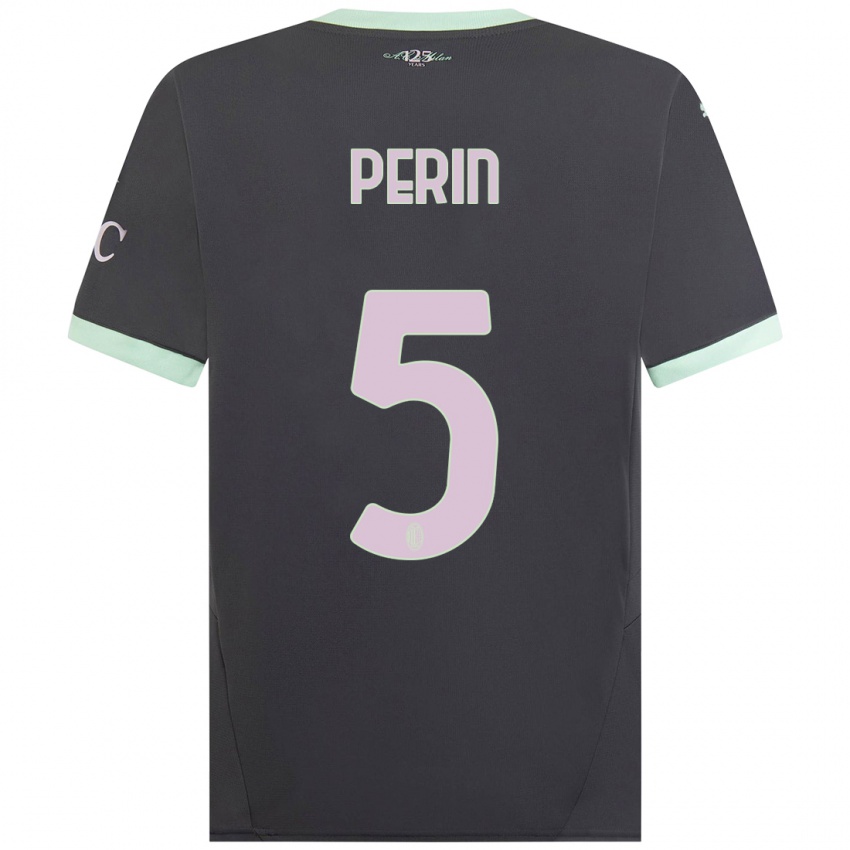 Kinder Ernesto Perin #5 Grau Ausweichtrikot Trikot 2024/25 T-Shirt Österreich