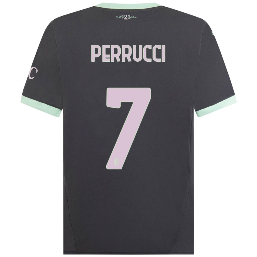 Kinder Vincenzo Perrucci #7 Grau Ausweichtrikot Trikot 2024/25 T-Shirt Österreich