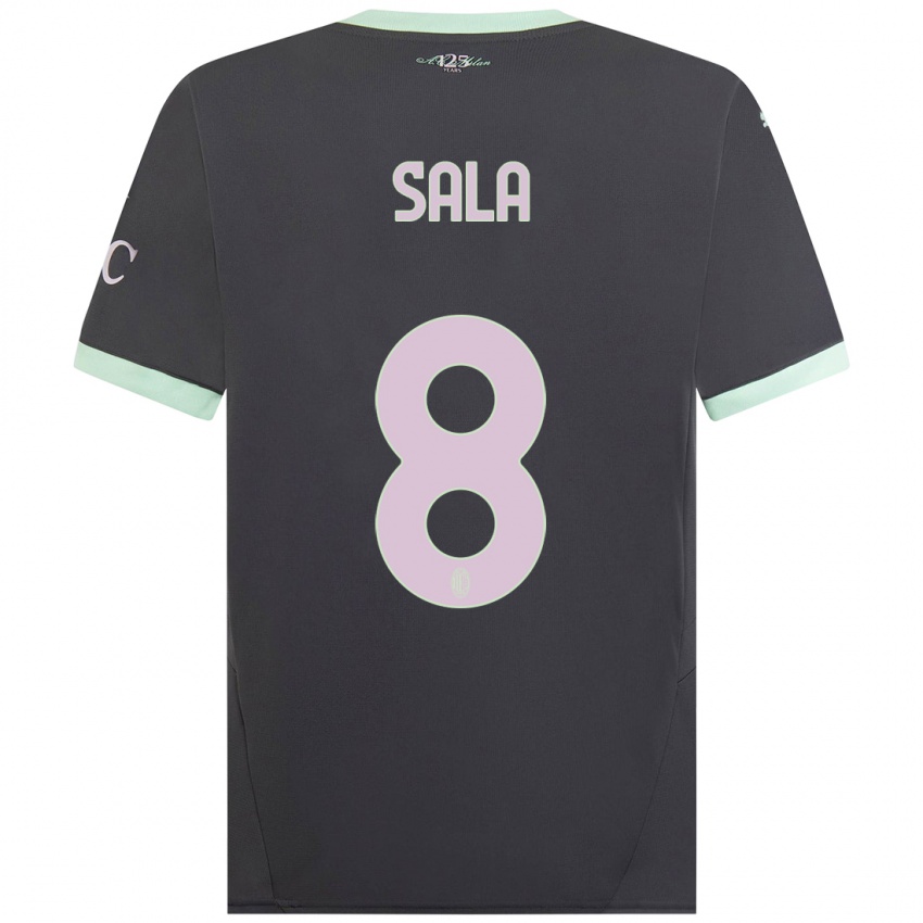 Kinder Emanuele Sala #8 Grau Ausweichtrikot Trikot 2024/25 T-Shirt Österreich