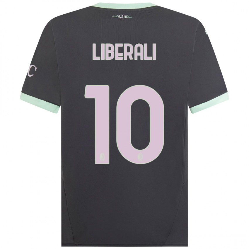 Kinder Mattia Liberali #10 Grau Ausweichtrikot Trikot 2024/25 T-Shirt Österreich