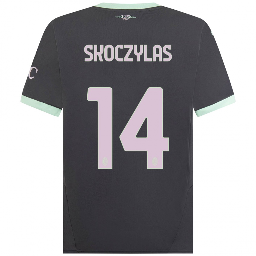 Kinder Mateusz Skoczylas #14 Grau Ausweichtrikot Trikot 2024/25 T-Shirt Österreich